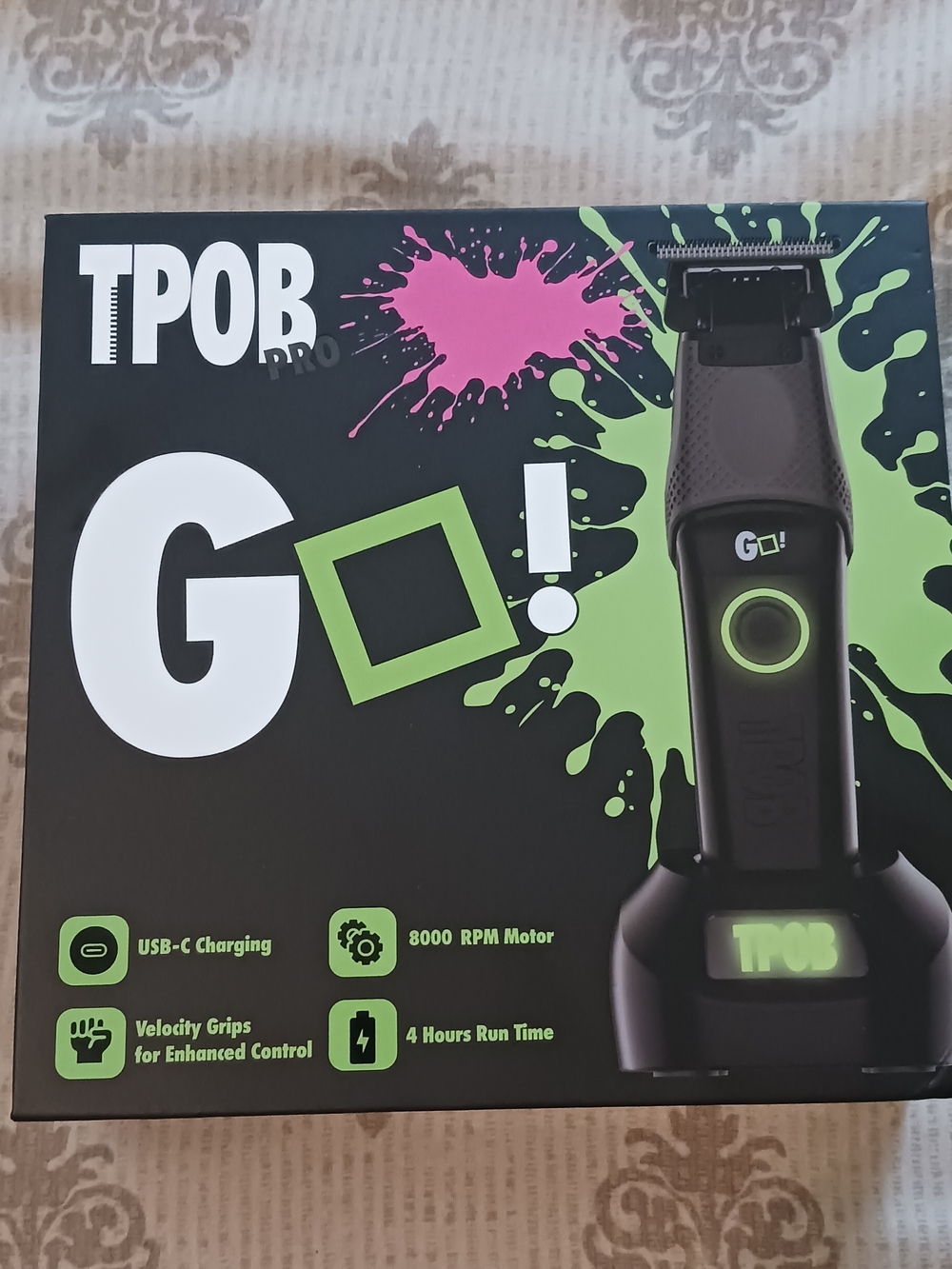 TPOB Pro GO! Cordless Trimmer in Black & Lime Green